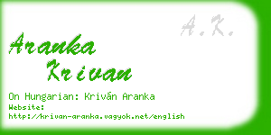 aranka krivan business card